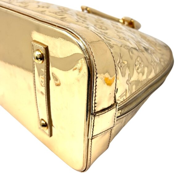 LOUIS VUITTON Vintage Monogram Miroir Alma GM Gold Tote Bag Patent [106435] - Picture 9 of 16